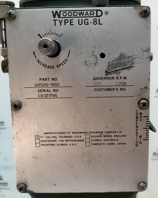 Woodward Governor UG-8L P/N: G8520-650 RPM: 225-1250