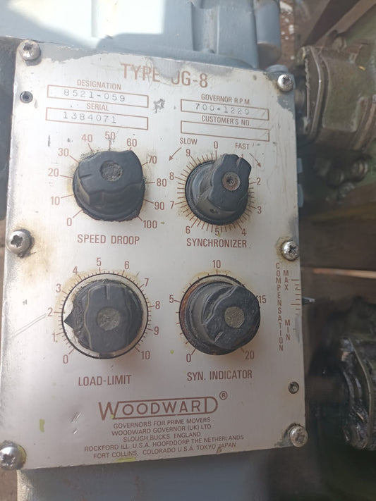 Woodward UG-8 Governor part No. : 8521-059 RPM: 700-1220 - TESTED