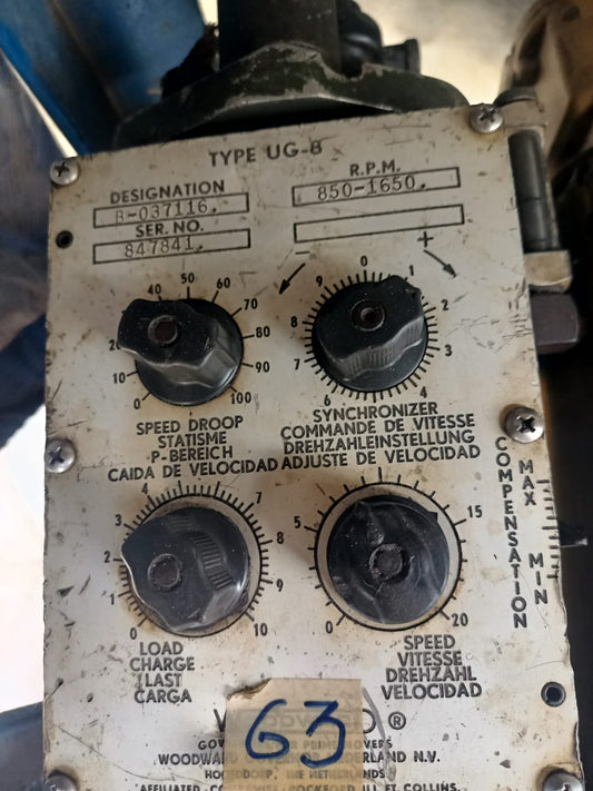 Woodward UG-8 Governor part No. : B-037116 RPM: 850-1650 - TESTED