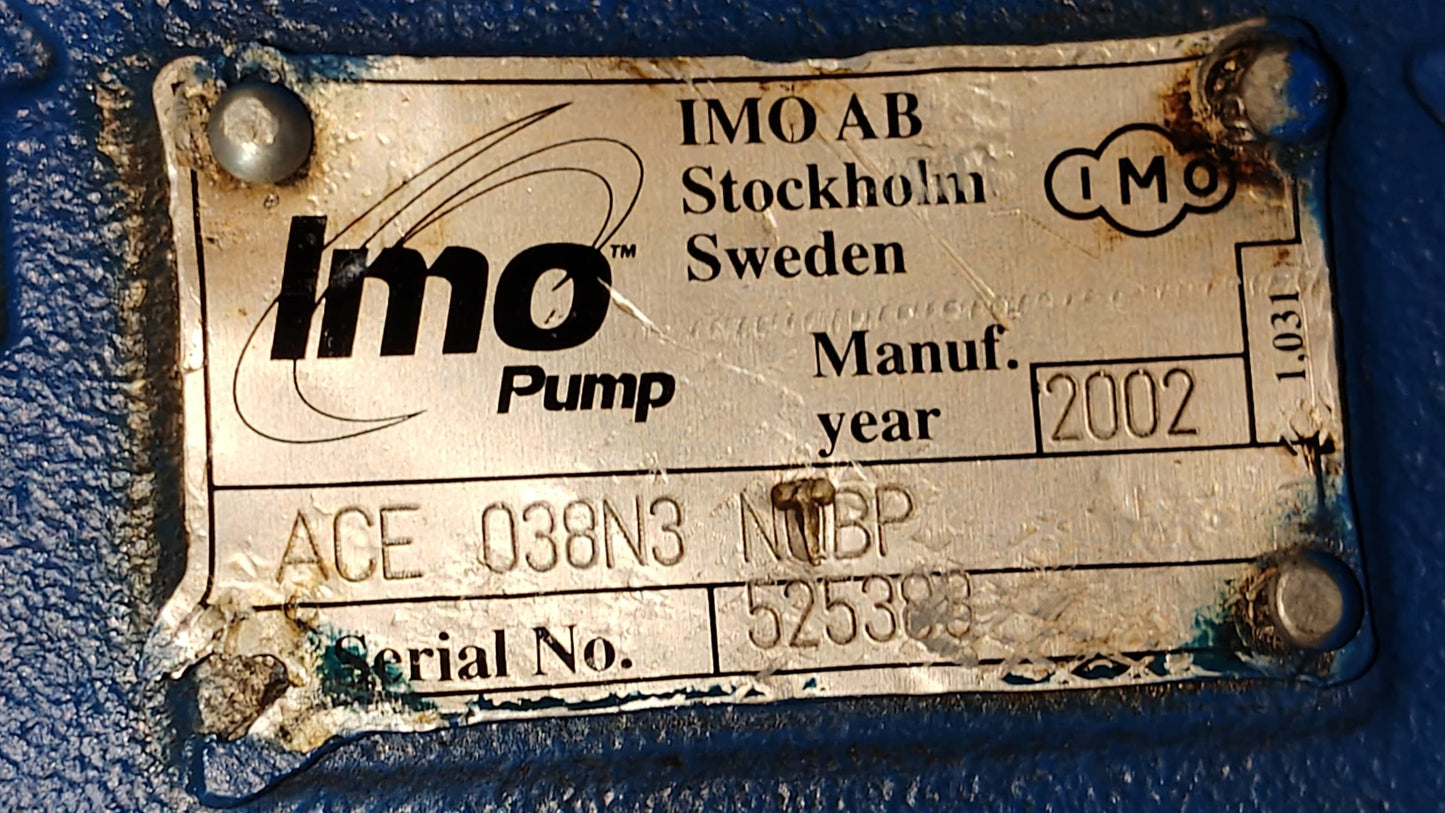 IMO ACE 038N3 NTBP Triple screw Oil Pump - Pressure Tested