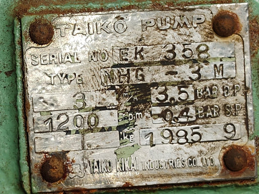 TAIKO KIKAI NHG-3M Gear pump
