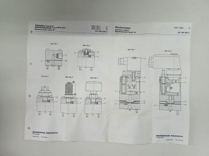 Rexroth 3410400002 Pneumatic Valve Repair kit - NEW