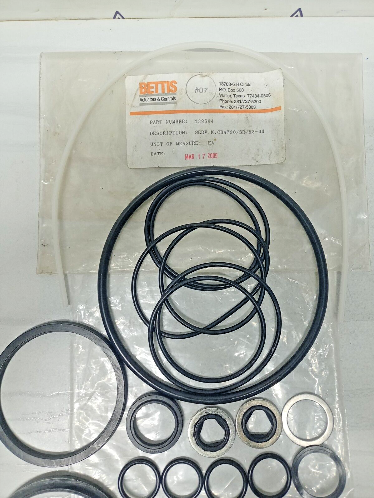 Bettis Actuator CBA730/SR/M3-00 Service Kit - NEW