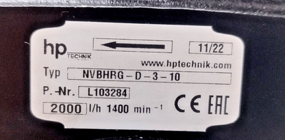 HP Technik NVBHRG-D-3-10 Fuel Oil Pump Cap.2000 L/h 1400 rpm MFG. 2022- NEW