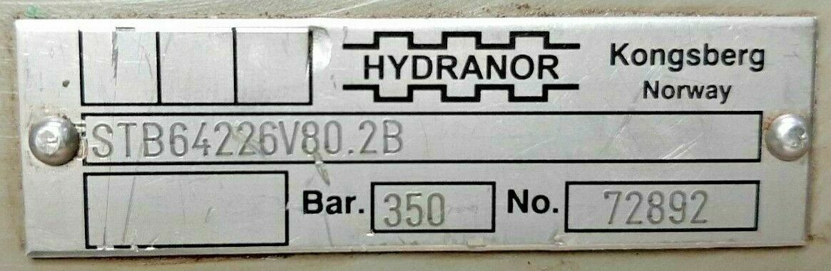 Hydranor 5STB64226V80.2B Hydraulic automation Relief valve Capacity: 350 bar