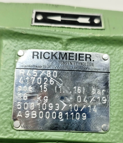 Rickmeier R45/80 Hydraulic Gear Pump - NEW