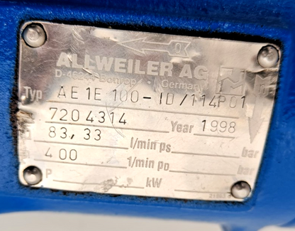 Allweiler AE 1E 100-ID/114P01 Progressive cavity single screw pump - Tested