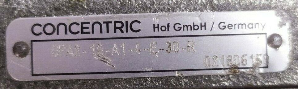 Concentric GPA2-16-A1-4-E-30-R Double Hydraulic Internal gear pump - TESTED