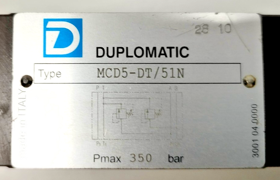 Duplomatic MCD5-DT/51N Direct operated Pressure Relief Valve 350bar Max. - NEW