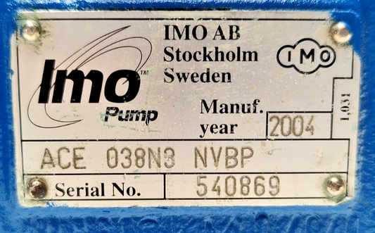 IMO pump ACE 038N3 NVBP Triple screw pump - Refurbished & Tested #2