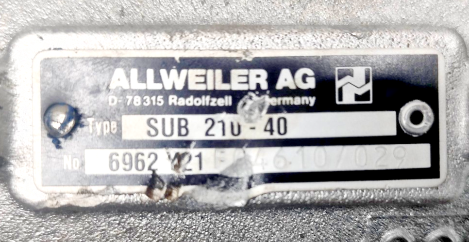 Allweiler SUB 210-40 Submersible Elevator Triple Screw Pump