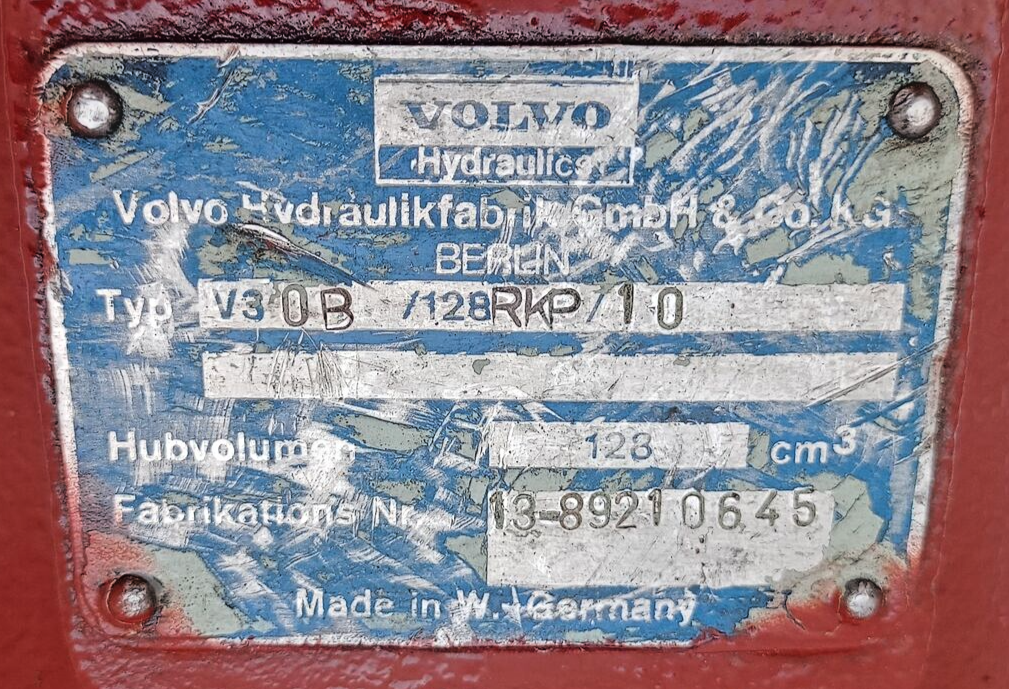 Volvo V30B/128 RKP/10 Hydraulic Piston pump