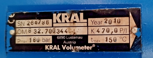KRAL OMG-32 Flowmeter 160bar port size: 32mm