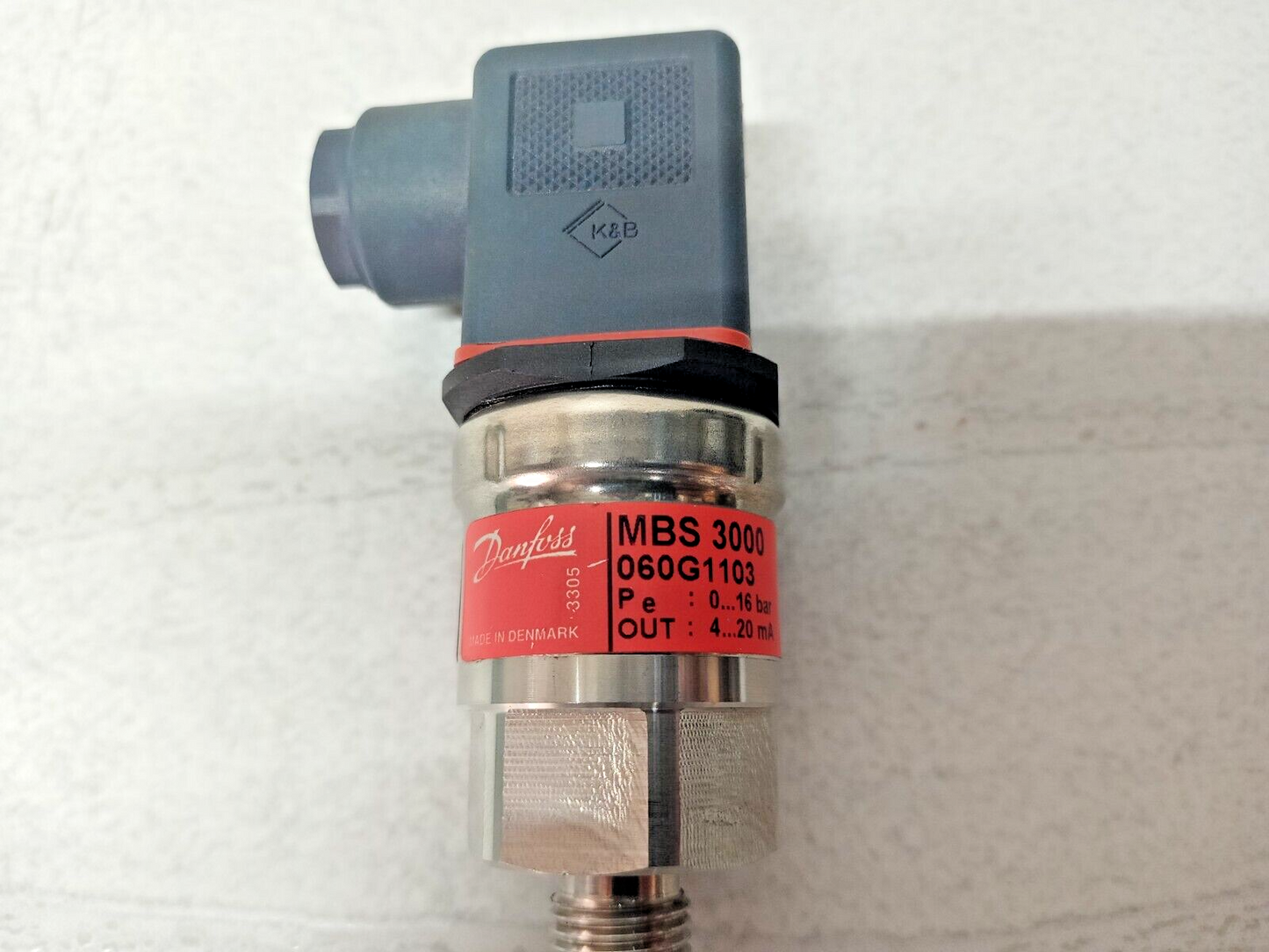 Danfoss MBS 3000 O60G1103 Pressure Transmitter 0-16bar, 4-20mA - New