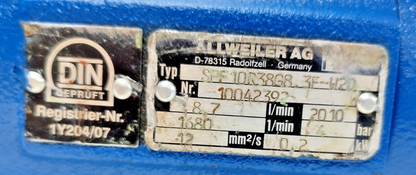 Allweiler SPF10 R38 G8.3F-W20 Triple Screw Pump - Pressure Tested