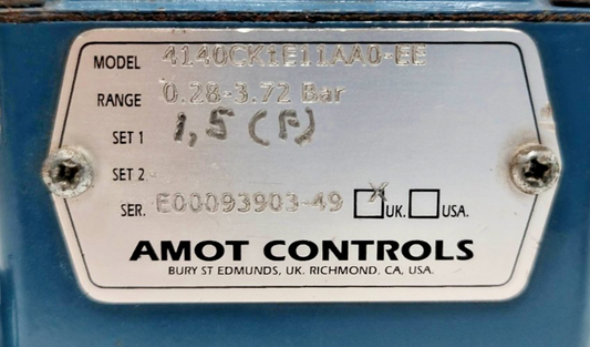 Amot Controls 4140CK1E11AA0-EE Range: 0.28-3.72 bar - NEW