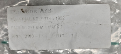 Damcos BHA-1 MARK-2 Actuator Packing set/Seal kit P/N: 9018-1922 - NEW