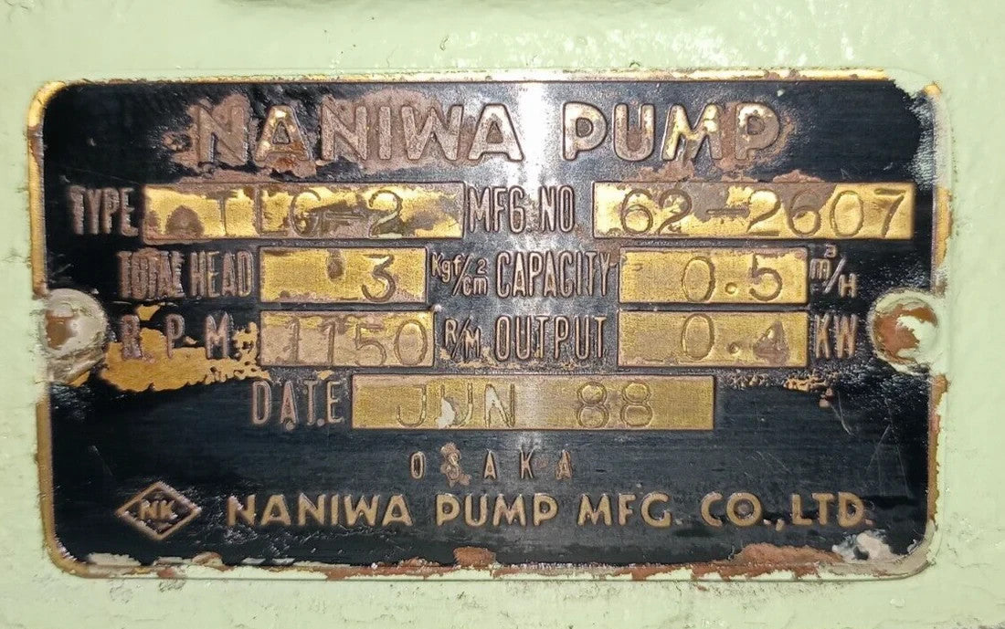 Naniwa Pump TLG-2 Gear pump - Pressure Tested