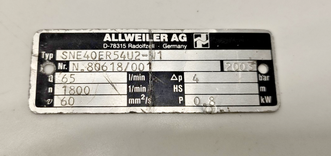 Allweiler SNE40ER54U2-W1 Pump casing insert+screw spindle set