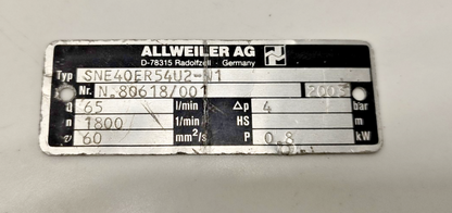 Allweiler SNE40ER54U2-W1 Pump casing insert+screw spindle set