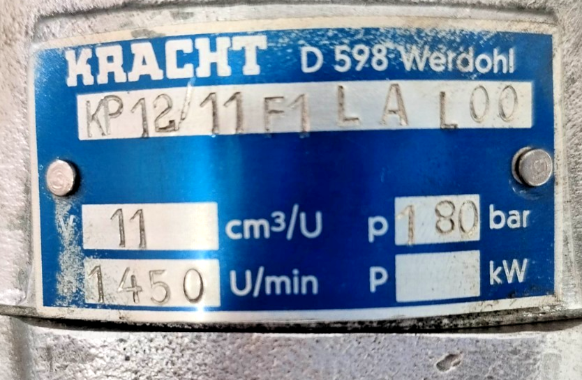 Kracht KP12/11 F1LAL00 High pressure Hydraulic Gear Pump 180 bar - Refurbished