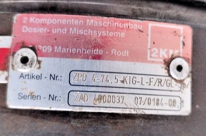 2KM ZPD 4-74.5-KIG-L-F/R/GL-SP Dosing pump ZAD 4000037 Gear pump