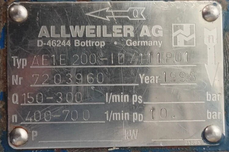 Allweiler AE1E 200-1D/111P01 Progressive cavity single screw pump - Tested