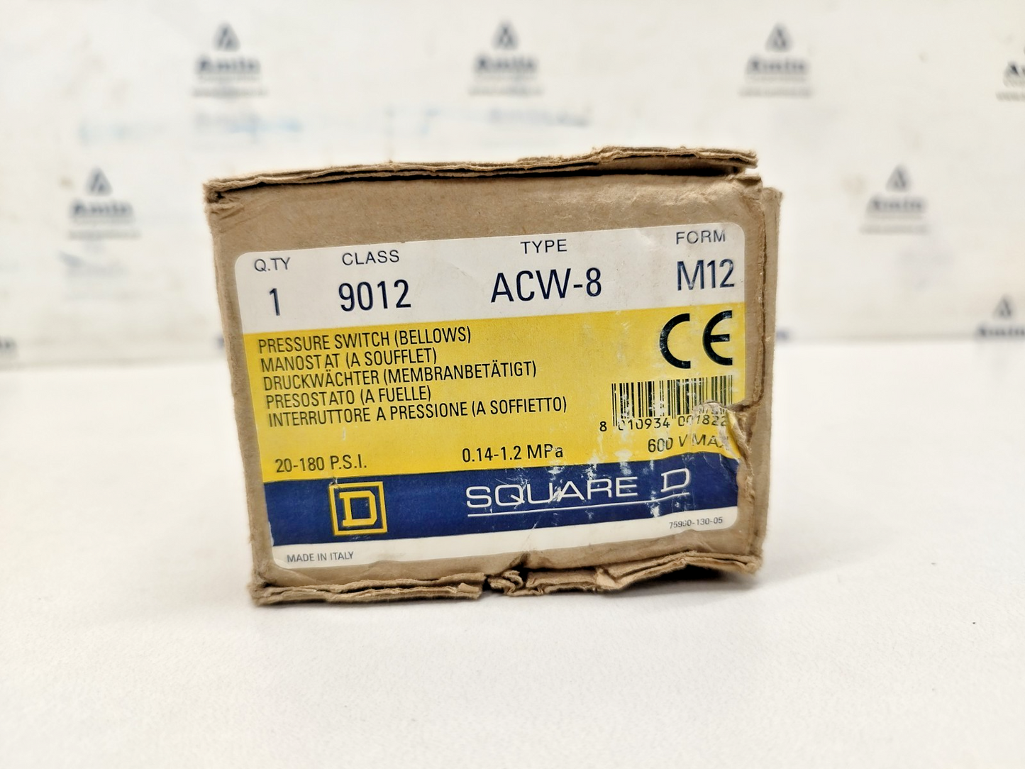 SQUARE D Class: 9012 ACW-8 Form: M12 Ser.: C Pressure Switch - NEW