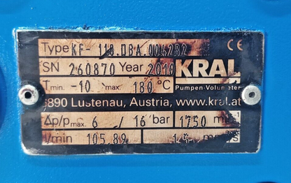 Kral KF-118.DBA.004282 Magnetic coupling Triple screw pump - Tested