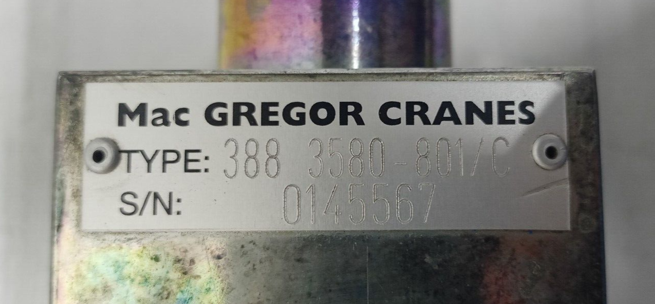 MacGREGOR Cranes 388-3580-801/C Hydraulic Valve Block - NEW
