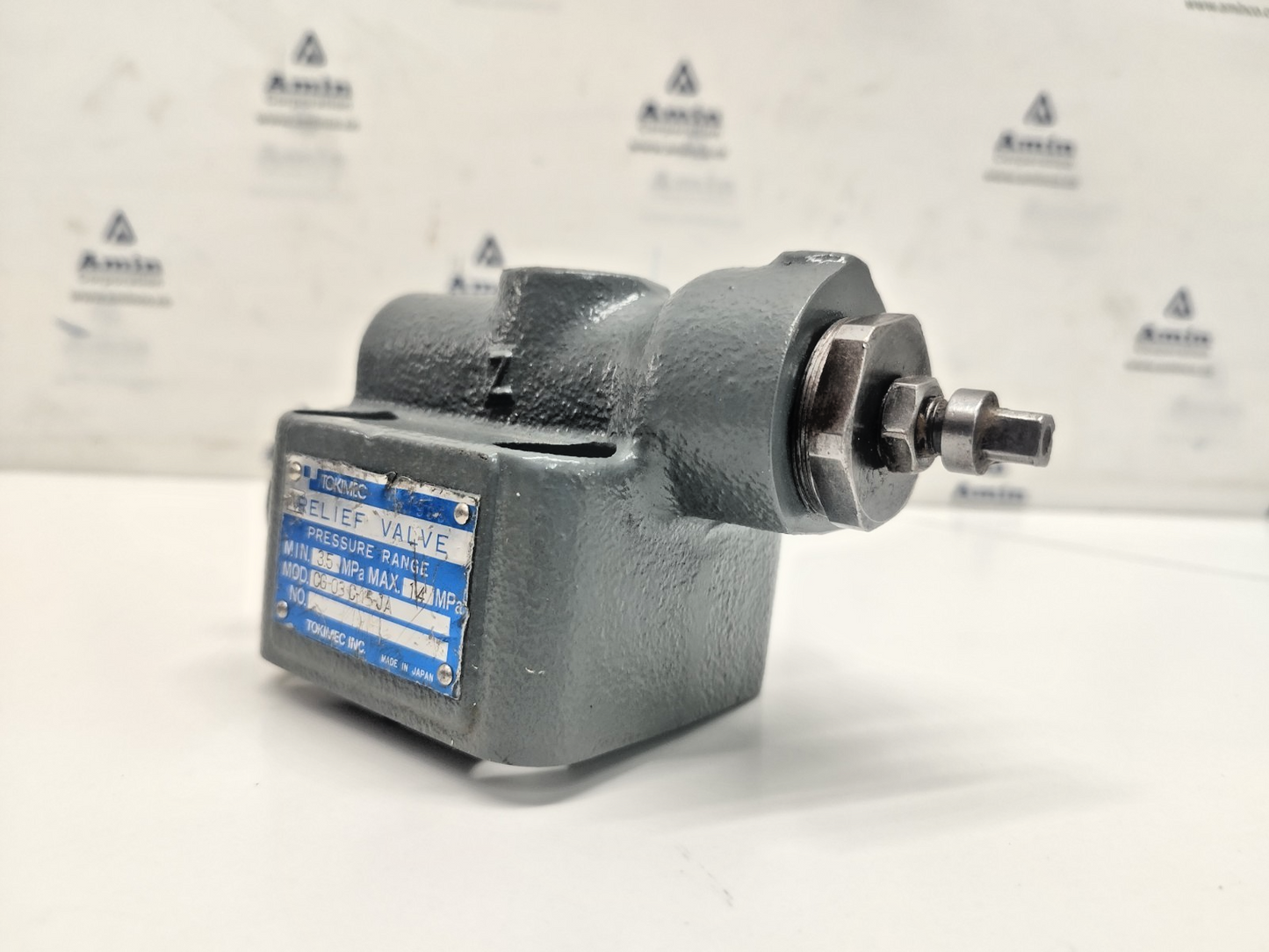 Tokimec CG-03-C-15-JA Pressure Relief Valve 14mpa max. - NEW