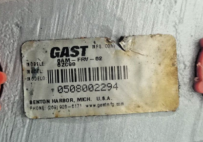 Gast 6AM-FRV-62 Air motor, 4HP, 128 cfm, 3000rpm - NEW