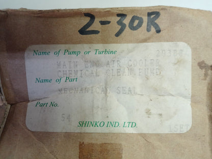 Shinko pump Main eng. air cooler chemical clean pump Mechanical seal P/N: 54