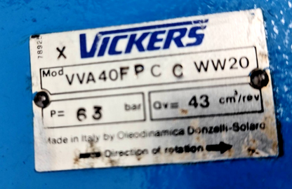 Vickers VVA40FP-C-CWW20 Hydraulic Vane Pump 43cm3/rev. - Refurbished & Tested