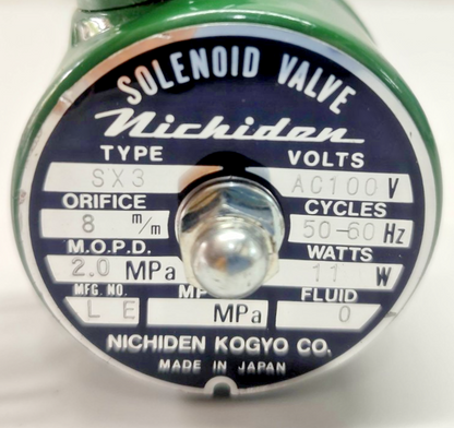 Nichiden SX3 Solenoid Valve - NEW