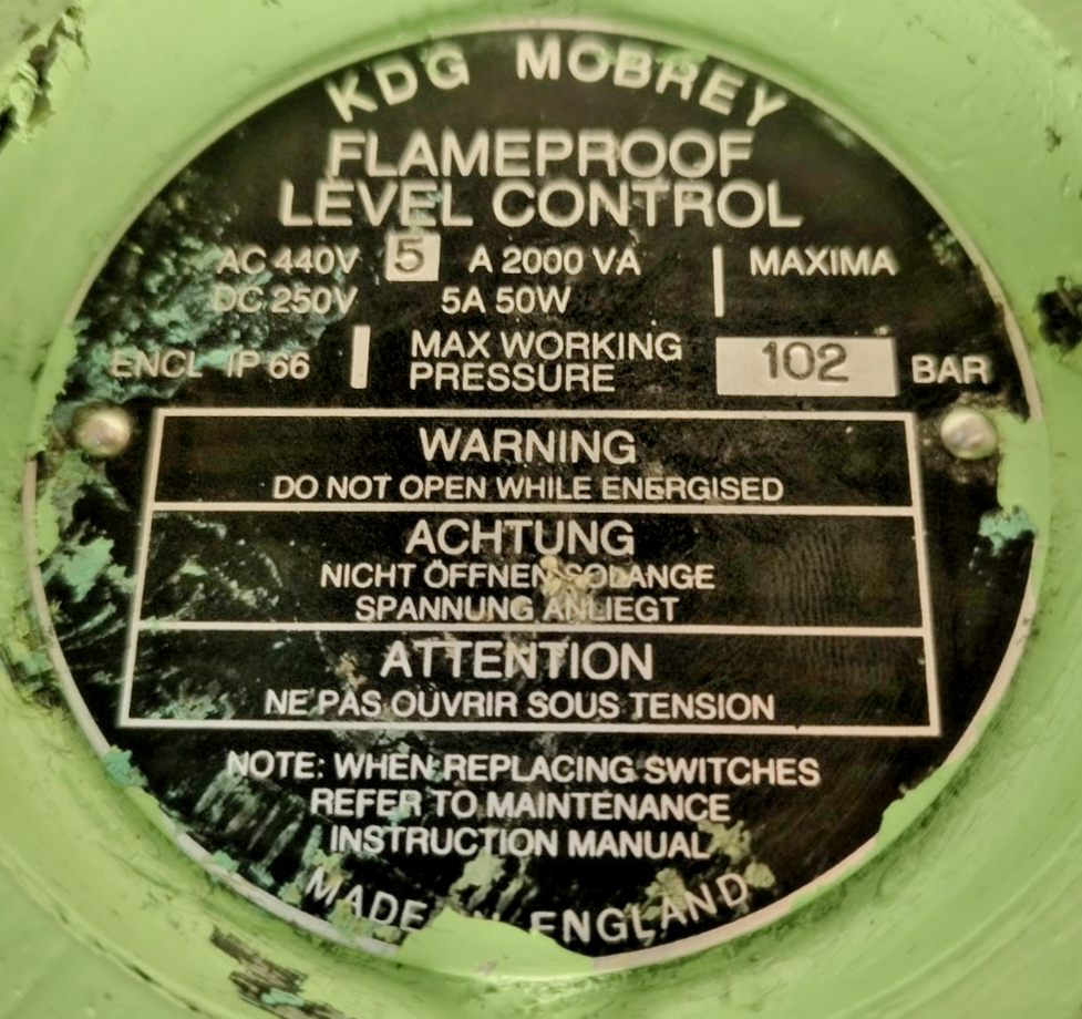 KDG Mobrey DC1FS7A2P4/0 Flameproof Float level switch