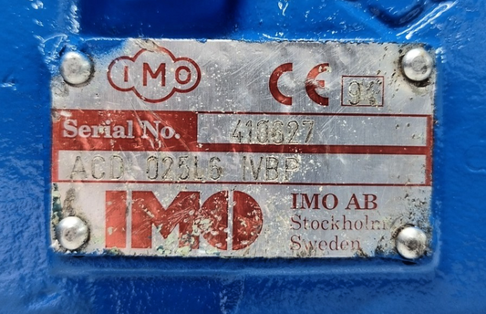 Imo ACD 025L6 IVBP Triple screw pump with 0.33kw, 1080rpm, 60hz Motor - Tested