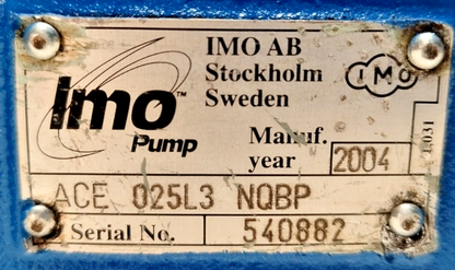 IMO Pump ACE 025L3 NQBP Triple screw Pump - Refurbished & Tested
