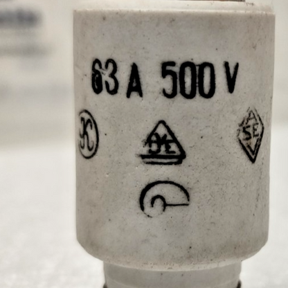 Fuse Lot 63A, 500V (Lot of 18pcs) - NEW