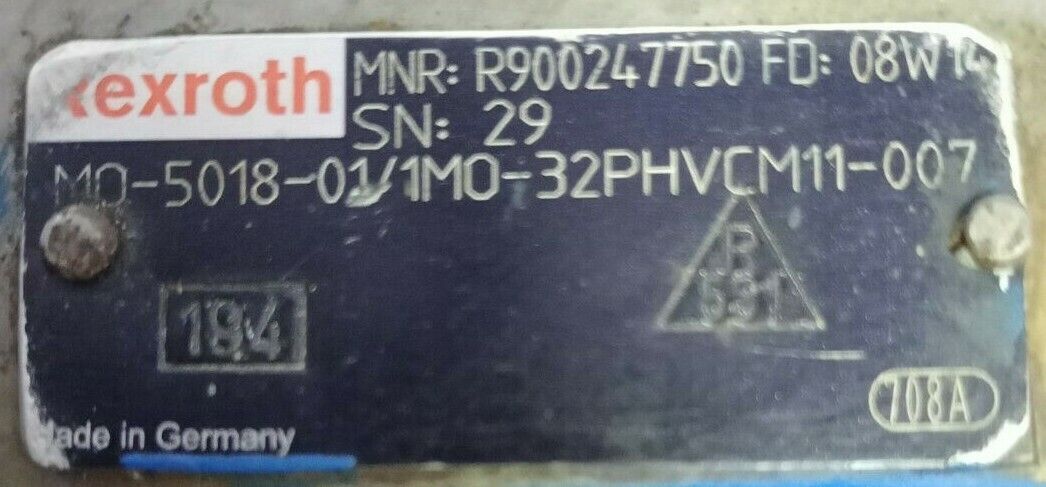 Rexroth MO-5018-01/1MO-32PHVCM11-007, R900247750 Hydraulic control block