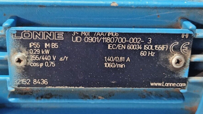 IMO Pump LPD 020N1 IVBP Triple screw Pump with 0.29kw, 255/440V, 1060rpm Motor