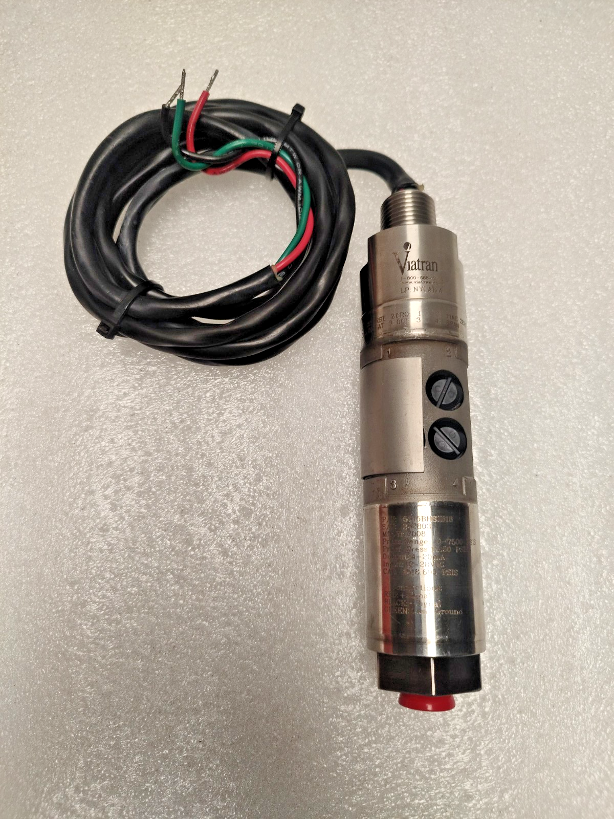 Viatran 5715BHSX818 Model 571 Pressure Transmitter 0-7500 PSIS -NEW