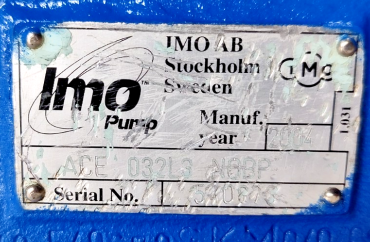 IMO Pump ACE 032L3 NQBP Triple screw Pump - Refurbished & Tested