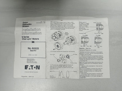 Eaton 60533 S-series Char-Lynn Motor seal kit - NEW
