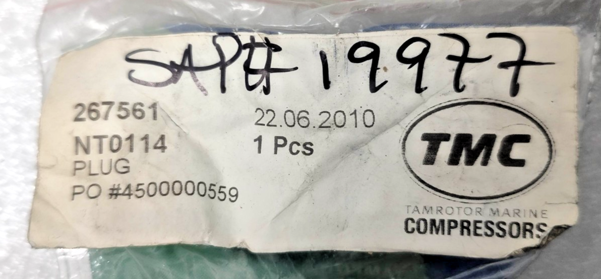Tamrotor Marine Compressor TMC NT0114 Plug (8pcs) - NEW