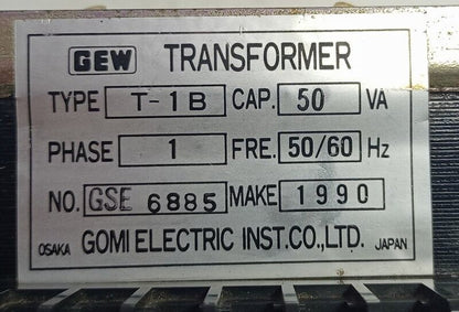 Gomi Electric T-1B transformer 50VA, 50/60Hz - NEW