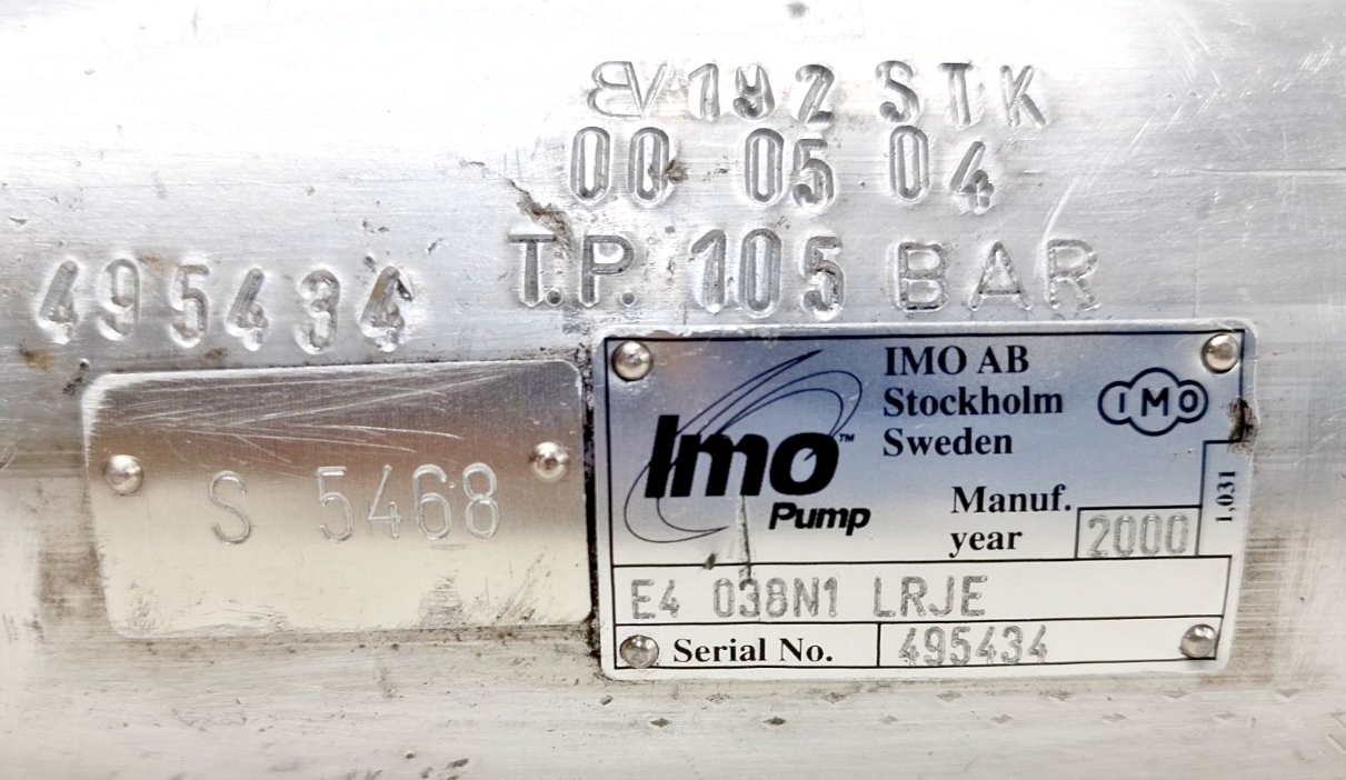 IMO Pump E4 038N1 LRJE Triple Screw Pump