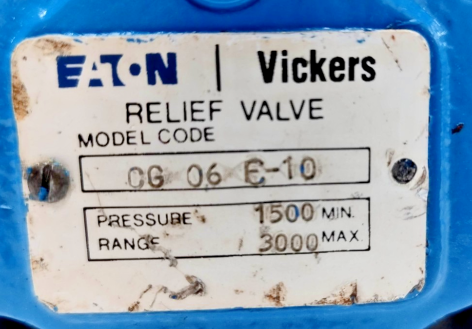 Eaton Vickers CG-06-F-10 Pressure Relief Valve CG06F10 Range:1500-3000 psi