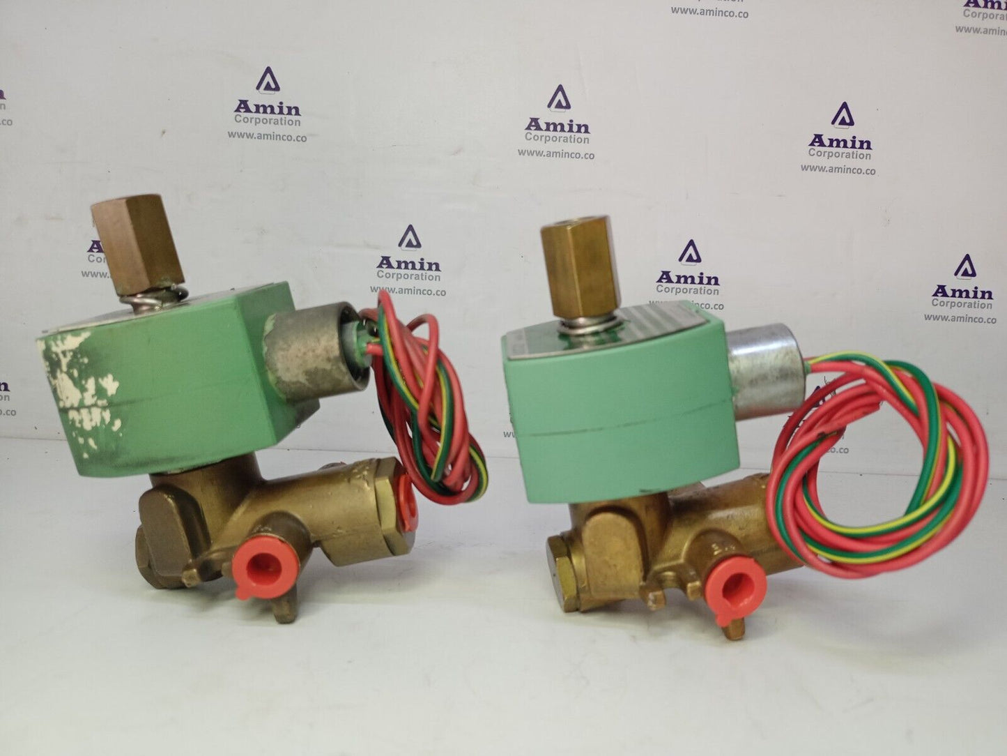 ASCO RED HAT 8345g001 120/60 110/50 FT 1/4'' 4-WAY SOLENOID VALVE (lot of 2)