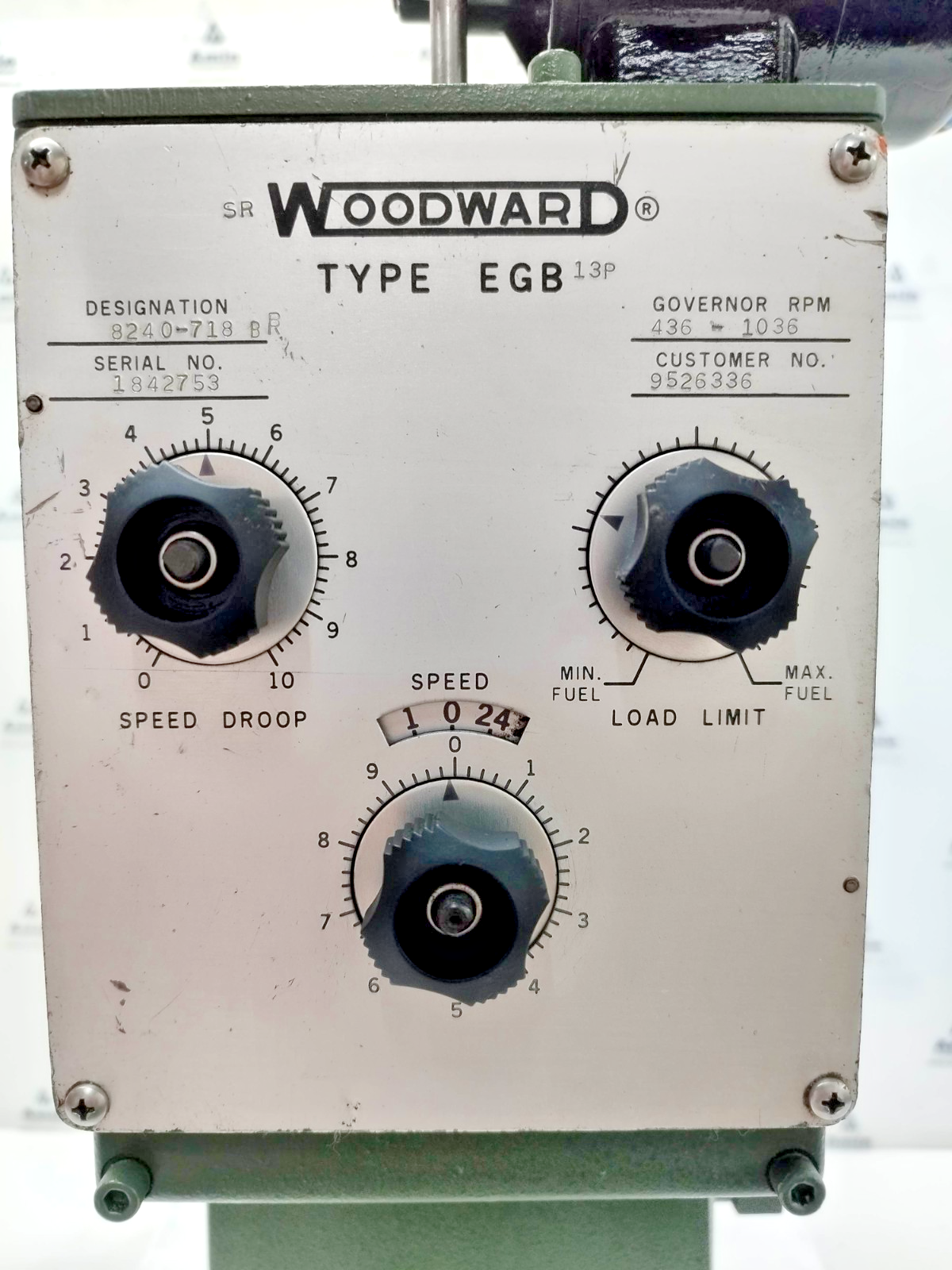 Woodward Governor EGB-13P P/N: 8240-718 BR RPM: 436-1036